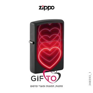 מצית זיפו זיפו לב ניאון זוהרת באולטרא-סגול