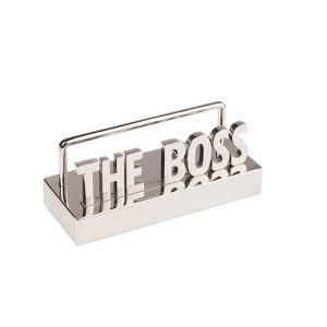 מעמד כרטיסי ביקור מתכת מבריק "THE BOSS"