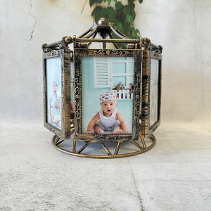 מעמד תמונות מסתובב 12 מסגרות ברונז