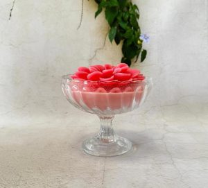 נר פרח זכוכית סויה בצורת כוס