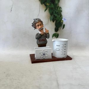 מעמד שולחני "איינשטיין" עם כוס לעטים ומעמד לכרטיסי ביקור