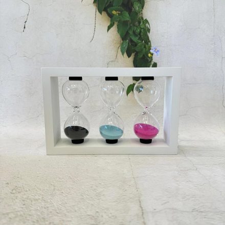 3 שעוני חול מסגרת עץ