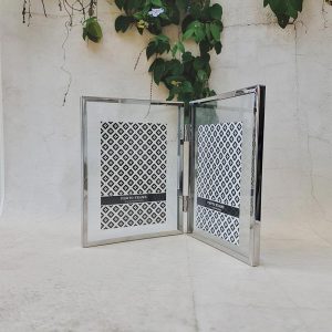 מסגרת נירוסטה זכוכית כפולה 20*15