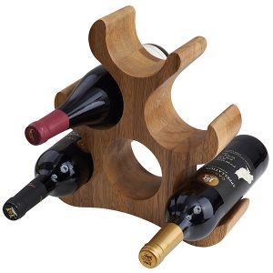 "Wine-Rack" מעמד עץ ל-6 בקבוקי יין עץ איכותי ACACIA