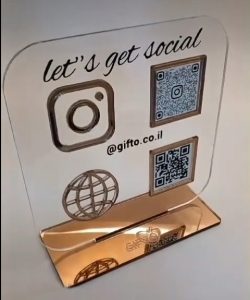 מעמד תלת מימד QR Codes בסיס אקרילי